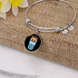 Cute Milktea Cat Bracelet Stainless Steel or 18k Gold Circle Bangle-Express Your Love Gifts
