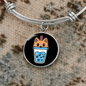 Cute Milktea Cat Bracelet Stainless Steel or 18k Gold Circle Bangle-Express Your Love Gifts