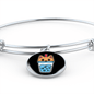 Cute Milktea Cat Bracelet Stainless Steel or 18k Gold Circle Bangle-Express Your Love Gifts