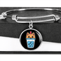 Cute Milktea Cat Bracelet Stainless Steel or 18k Gold Circle Bangle-Express Your Love Gifts