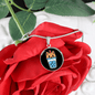 Cute Milktea Cat Circle Necklace Stainless Steel or 18k Gold 18-22"-Express Your Love Gifts