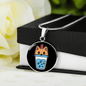 Cute Milktea Cat Circle Necklace Stainless Steel or 18k Gold 18-22"-Express Your Love Gifts