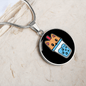 Cute Milktea Cat Circle Necklace Stainless Steel or 18k Gold 18-22"-Express Your Love Gifts