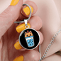Cute Milktea Cat Circle Necklace Stainless Steel or 18k Gold 18-22"-Express Your Love Gifts