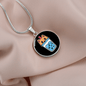 Cute Milktea Cat Circle Necklace Stainless Steel or 18k Gold 18-22"-Express Your Love Gifts