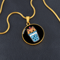 Cute Milktea Cat Circle Necklace Stainless Steel or 18k Gold 18-22"-Express Your Love Gifts