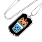 Cute Milktea Cat Necklace Stainless Steel or 18k Gold Dog Tag 24" Chain-Express Your Love Gifts