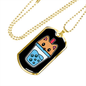 Cute Milktea Cat Necklace Stainless Steel or 18k Gold Dog Tag 24" Chain-Express Your Love Gifts