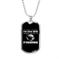 Cute Now Fishing Necklace Stainless Steel or 18k Gold Dog Tag 24" Chain-Express Your Love Gifts