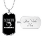 Cute Now Fishing Necklace Stainless Steel or 18k Gold Dog Tag 24" Chain-Express Your Love Gifts