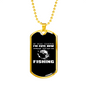 Cute Now Fishing Necklace Stainless Steel or 18k Gold Dog Tag 24" Chain-Express Your Love Gifts