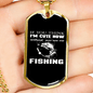 Cute Now Fishing Necklace Stainless Steel or 18k Gold Dog Tag 24" Chain-Express Your Love Gifts