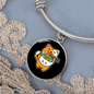 Cute Orange Cat Bracelet Stainless Steel or 18k Gold Circle Bangle-Express Your Love Gifts