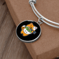 Cute Orange Cat Bracelet Stainless Steel or 18k Gold Circle Bangle-Express Your Love Gifts