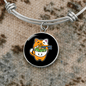 Cute Orange Cat Bracelet Stainless Steel or 18k Gold Circle Bangle-Express Your Love Gifts