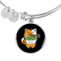 Cute Orange Cat Bracelet Stainless Steel or 18k Gold Circle Bangle-Express Your Love Gifts