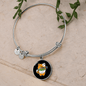 Cute Orange Cat Bracelet Stainless Steel or 18k Gold Circle Bangle-Express Your Love Gifts