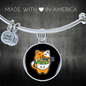 Cute Orange Cat Bracelet Stainless Steel or 18k Gold Circle Bangle-Express Your Love Gifts