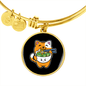 Cute Orange Cat Bracelet Stainless Steel or 18k Gold Circle Bangle-Express Your Love Gifts