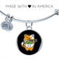 Cute Orange Cat Bracelet Stainless Steel or 18k Gold Circle Bangle-Express Your Love Gifts