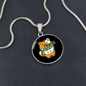 Cute Orange Cat Circle Necklace Stainless Steel or 18k Gold 18-22"-Express Your Love Gifts