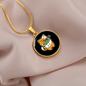 Cute Orange Cat Circle Necklace Stainless Steel or 18k Gold 18-22"-Express Your Love Gifts