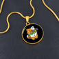Cute Orange Cat Circle Necklace Stainless Steel or 18k Gold 18-22"-Express Your Love Gifts