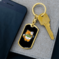 Cute Orange Cat Keychain Stainless Steel or 18k Gold Dog Tag Keyring-Express Your Love Gifts
