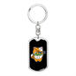 Cute Orange Cat Keychain Stainless Steel or 18k Gold Dog Tag Keyring-Express Your Love Gifts