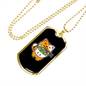 Cute Orange Cat Necklace Stainless Steel or 18k Gold Dog Tag 24" Chain-Express Your Love Gifts