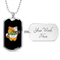 Cute Orange Cat Necklace Stainless Steel or 18k Gold Dog Tag 24" Chain-Express Your Love Gifts
