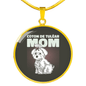 Cute White Dog Mom Circle Necklace Stainless Steel or 18k Gold 18-22"-Express Your Love Gifts