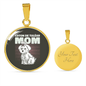 Cute White Dog Mom Circle Necklace Stainless Steel or 18k Gold 18-22"-Express Your Love Gifts
