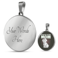 Cute White Dog Mom Circle Necklace Stainless Steel or 18k Gold 18-22"-Express Your Love Gifts