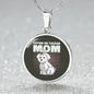 Cute White Dog Mom Circle Necklace Stainless Steel or 18k Gold 18-22"-Express Your Love Gifts