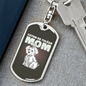 Cute White Dog Mom Keychain Stainless Steel or 18k Gold Dog Tag Keyring-Express Your Love Gifts