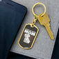 Cute White Dog Mom Keychain Stainless Steel or 18k Gold Dog Tag Keyring-Express Your Love Gifts