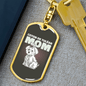 Cute White Dog Mom Keychain Stainless Steel or 18k Gold Dog Tag Keyring-Express Your Love Gifts