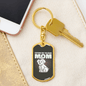 Cute White Dog Mom Keychain Stainless Steel or 18k Gold Dog Tag Keyring-Express Your Love Gifts