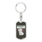 Cute White Dog Mom Keychain Stainless Steel or 18k Gold Dog Tag Keyring-Express Your Love Gifts
