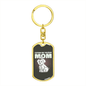Cute White Dog Mom Keychain Stainless Steel or 18k Gold Dog Tag Keyring-Express Your Love Gifts