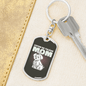 Cute White Dog Mom Keychain Stainless Steel or 18k Gold Dog Tag Keyring-Express Your Love Gifts