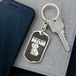 Cute White Dog Mom Keychain Stainless Steel or 18k Gold Dog Tag Keyring-Express Your Love Gifts