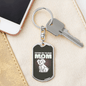 Cute White Dog Mom Keychain Stainless Steel or 18k Gold Dog Tag Keyring-Express Your Love Gifts