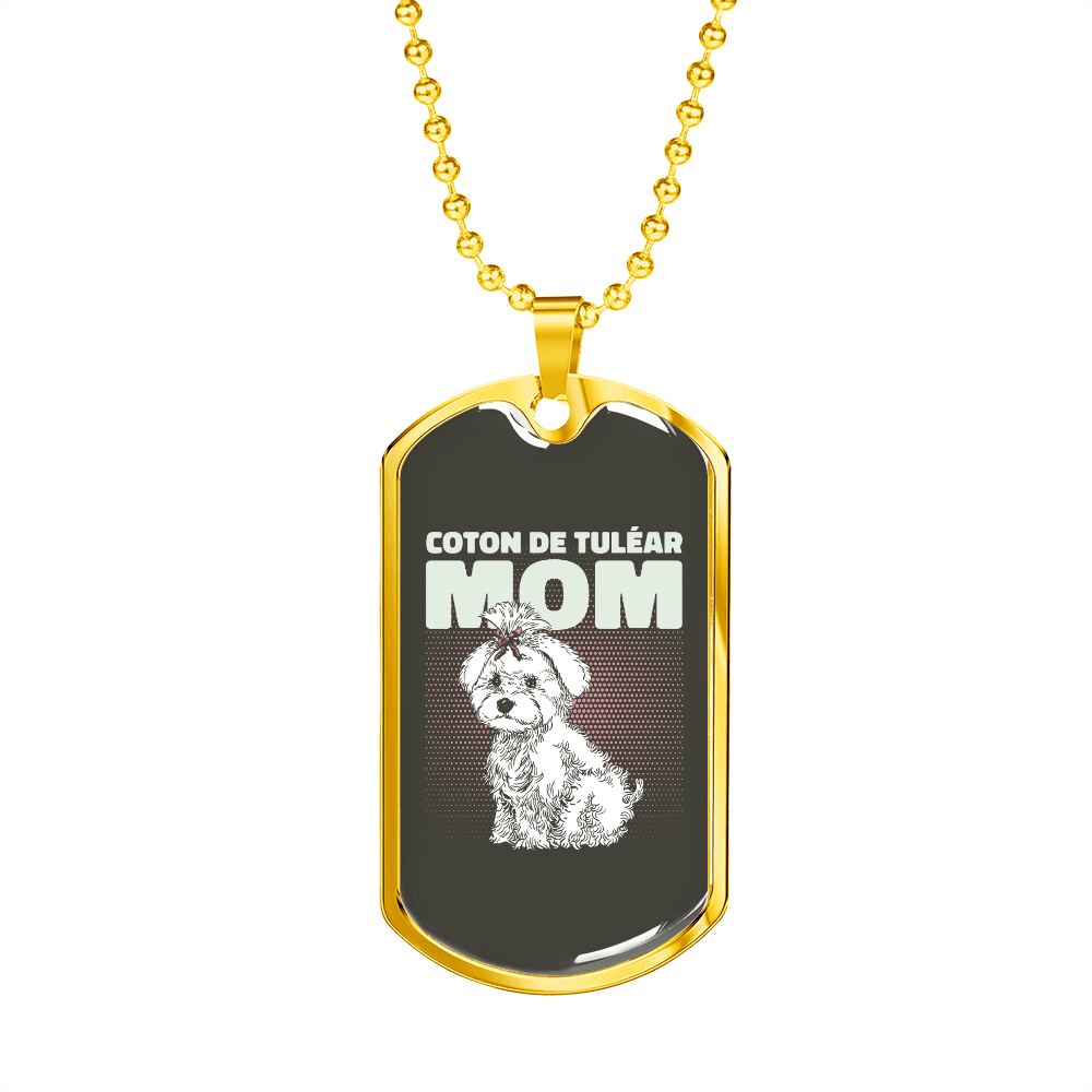 Cute White Dog Mom Necklace Stainless Steel or 18k Gold Dog Tag 24" Chain-Express Your Love Gifts