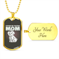 Cute White Dog Mom Necklace Stainless Steel or 18k Gold Dog Tag 24" Chain-Express Your Love Gifts