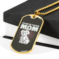 Cute White Dog Mom Necklace Stainless Steel or 18k Gold Dog Tag 24" Chain-Express Your Love Gifts
