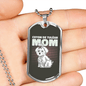 Cute White Dog Mom Necklace Stainless Steel or 18k Gold Dog Tag 24" Chain-Express Your Love Gifts
