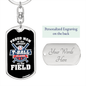 Cutest Ball Player Mom Keychain Stainless Steel or 18k Gold Dog Tag Keyring-Express Your Love Gifts