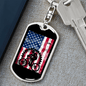 Cycling Flag Cycling Keychain Stainless Steel or 18k Gold Dog Tag Keyring-Express Your Love Gifts